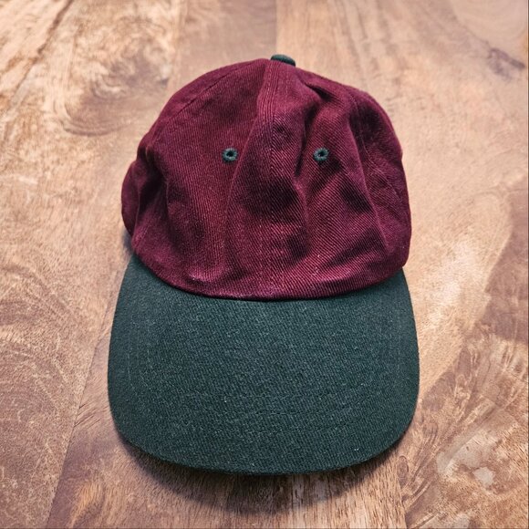 KC Caps Headshot Baseball Hat Unisex Burgundy Forest Green Adjustable - Picture 2 of 5